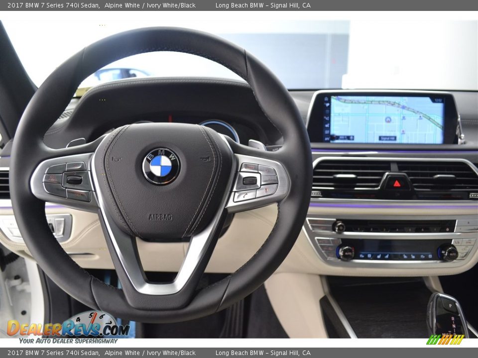 2017 BMW 7 Series 740i Sedan Alpine White / Ivory White/Black Photo #14