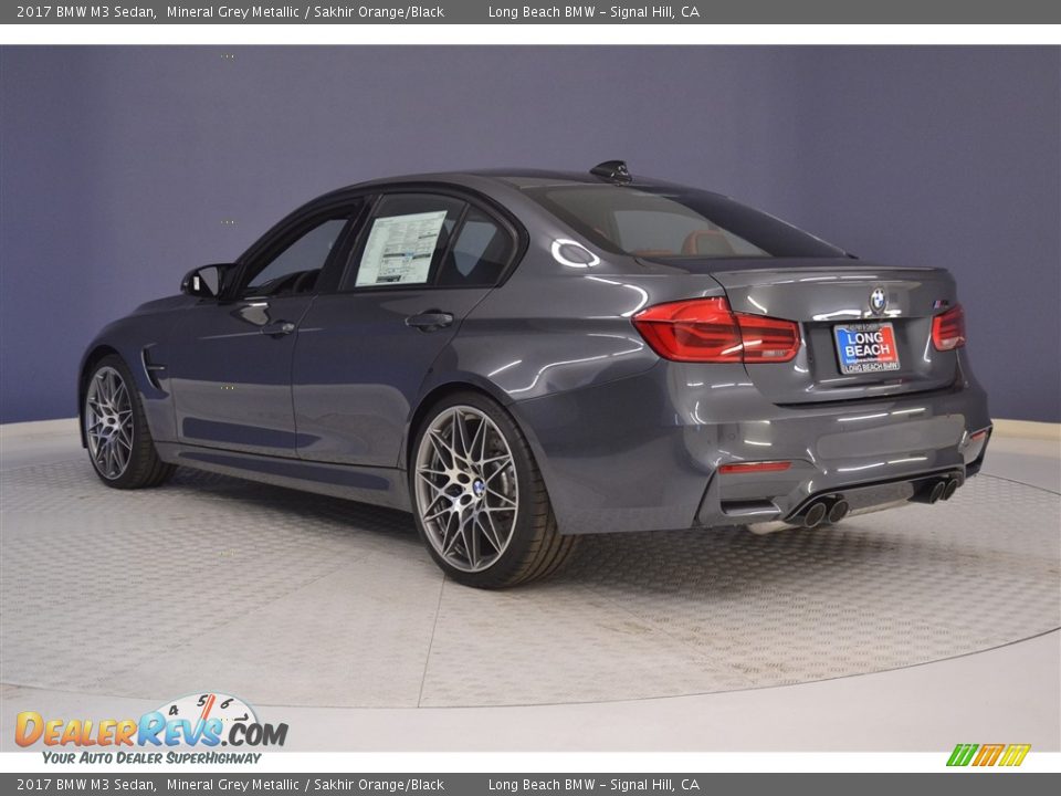 2017 BMW M3 Sedan Mineral Grey Metallic / Sakhir Orange/Black Photo #4