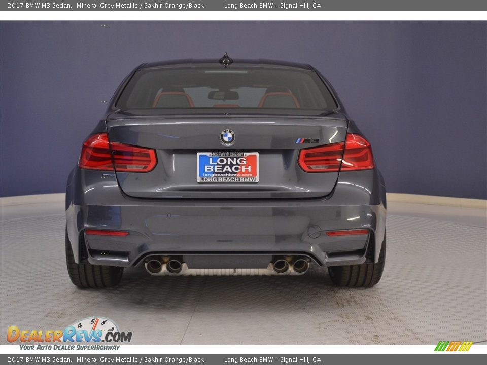 2017 BMW M3 Sedan Mineral Grey Metallic / Sakhir Orange/Black Photo #5