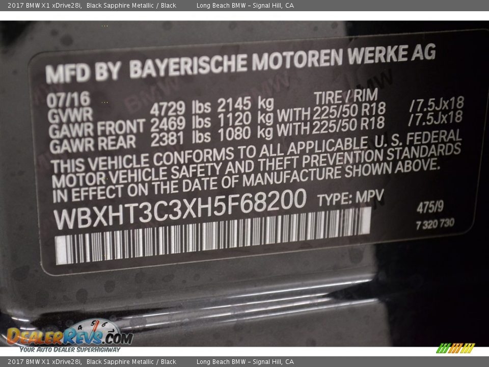 2017 BMW X1 xDrive28i Black Sapphire Metallic / Black Photo #15