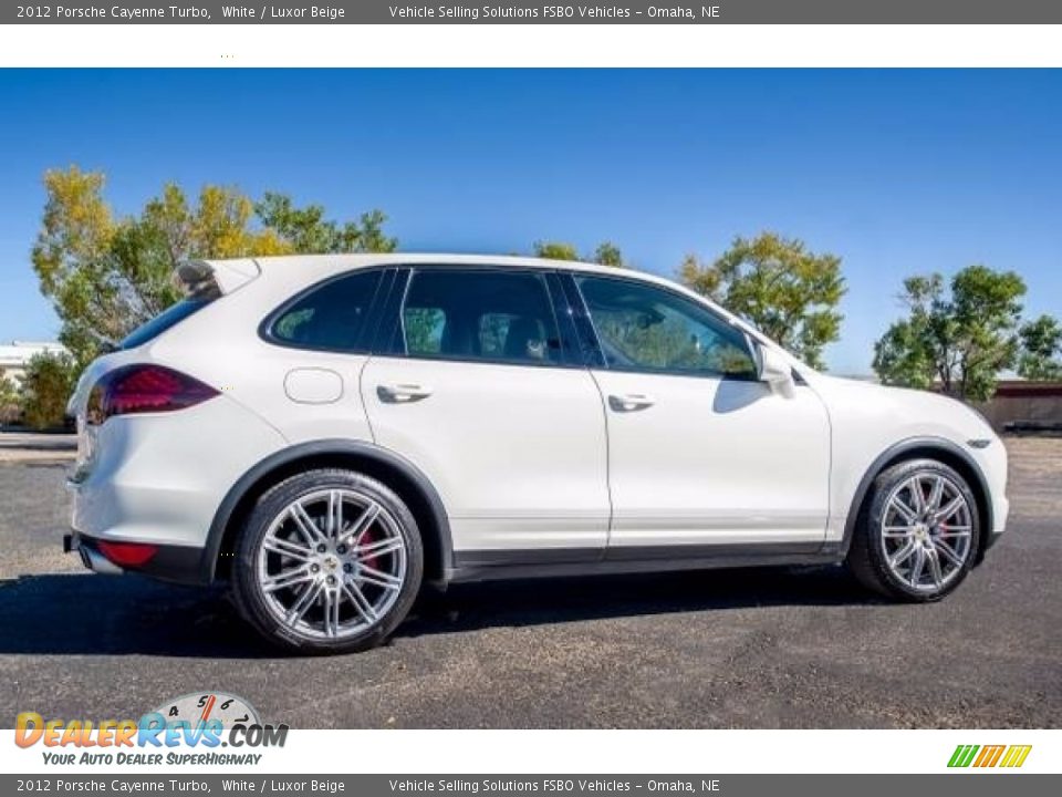 2012 Porsche Cayenne Turbo White / Luxor Beige Photo #3