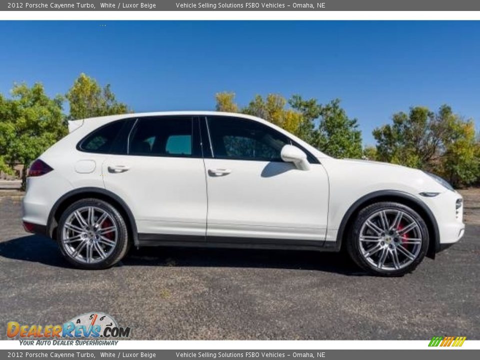 2012 Porsche Cayenne Turbo White / Luxor Beige Photo #4