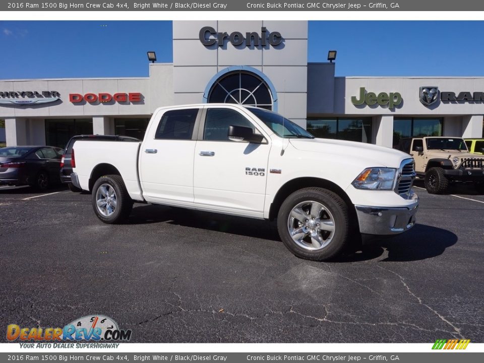 2016 Ram 1500 Big Horn Crew Cab 4x4 Bright White / Black/Diesel Gray Photo #1