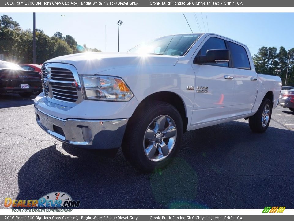 2016 Ram 1500 Big Horn Crew Cab 4x4 Bright White / Black/Diesel Gray Photo #3