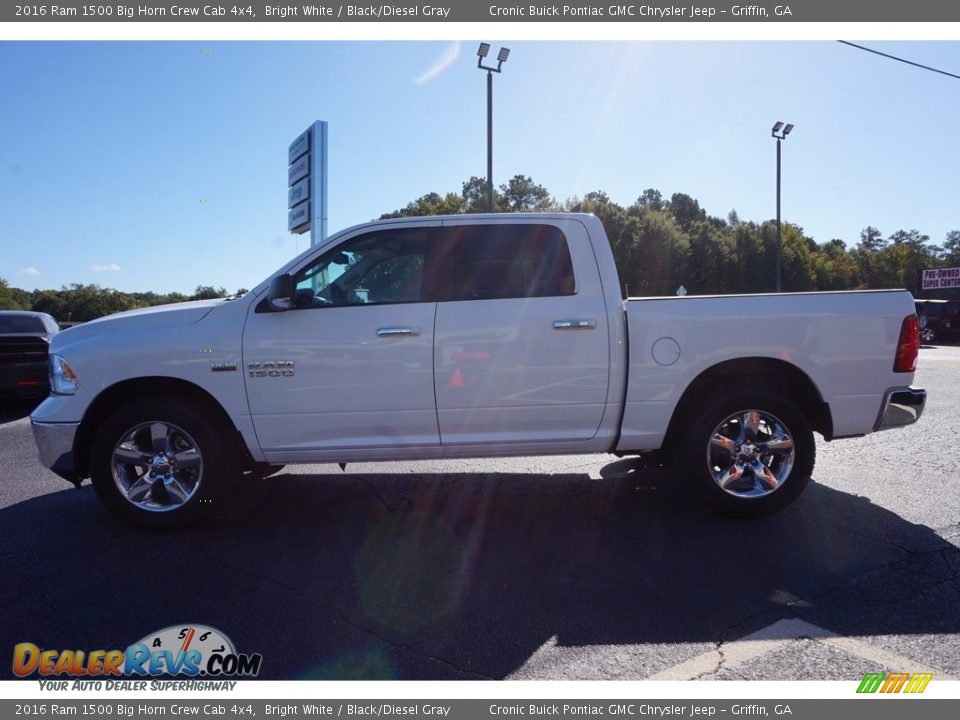 2016 Ram 1500 Big Horn Crew Cab 4x4 Bright White / Black/Diesel Gray Photo #4