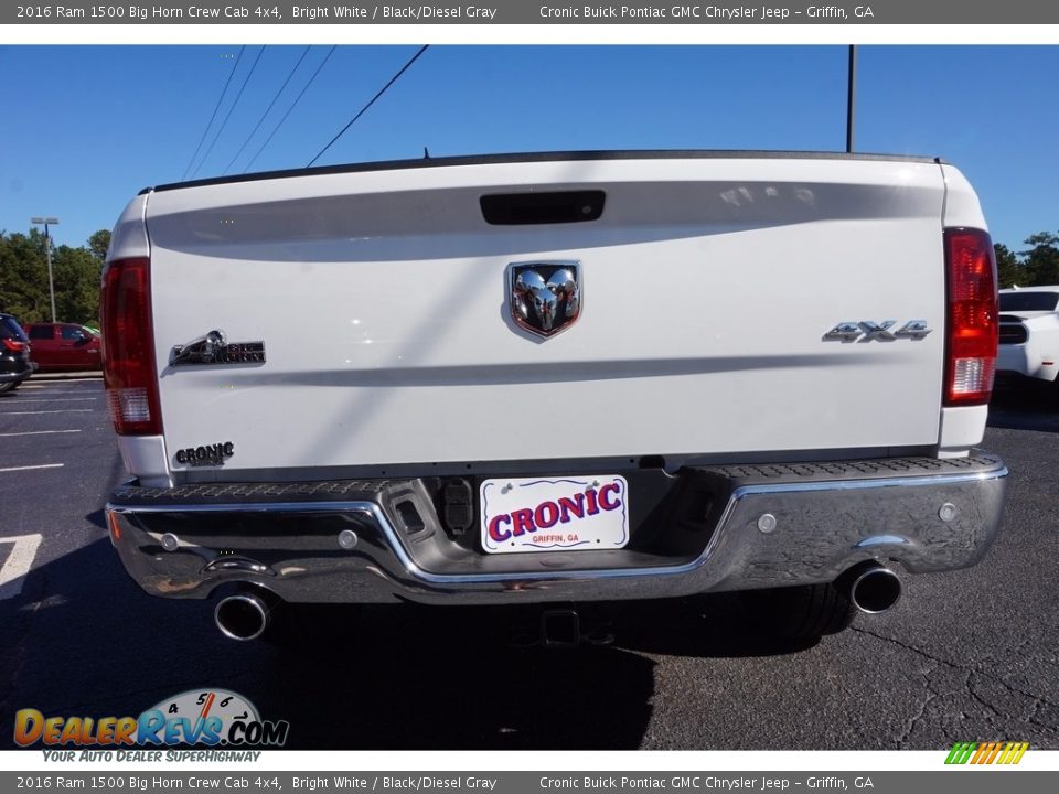 2016 Ram 1500 Big Horn Crew Cab 4x4 Bright White / Black/Diesel Gray Photo #6