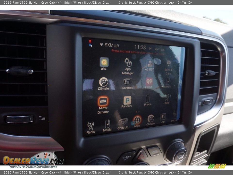 2016 Ram 1500 Big Horn Crew Cab 4x4 Bright White / Black/Diesel Gray Photo #17