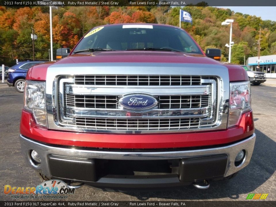 2013 Ford F150 XLT SuperCab 4x4 Ruby Red Metallic / Steel Gray Photo #7