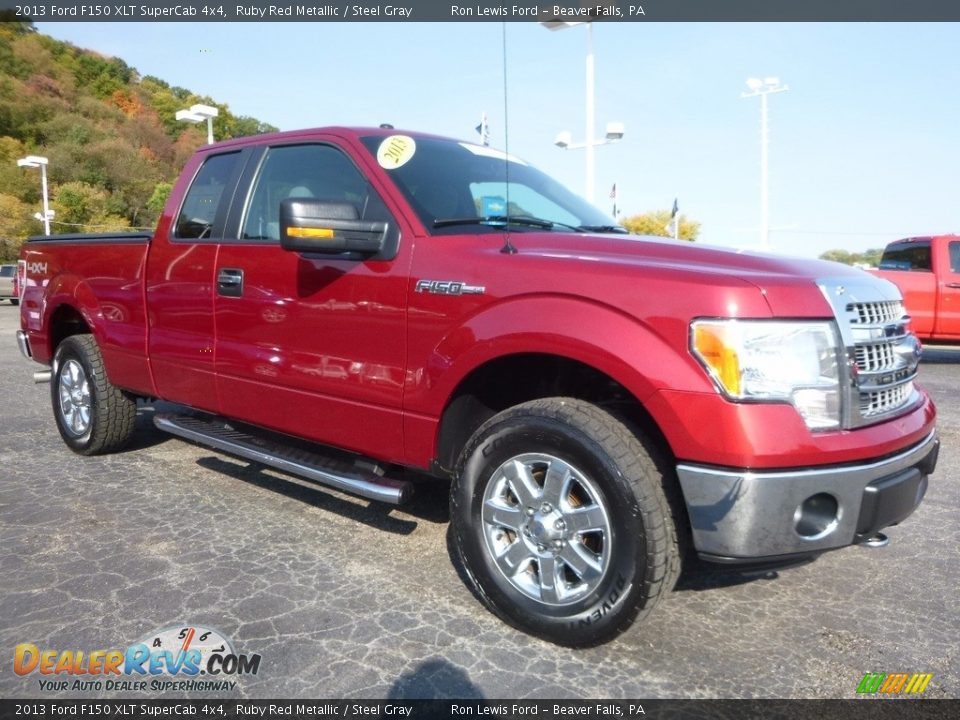 2013 Ford F150 XLT SuperCab 4x4 Ruby Red Metallic / Steel Gray Photo #8
