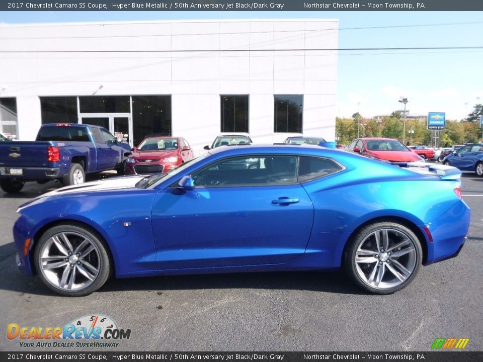 2017 Chevrolet Camaro SS Coupe Hyper Blue Metallic / 50th Anniversary Jet Black/Dark Gray Photo #9