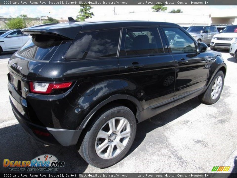 2016 Land Rover Range Rover Evoque SE Santorini Black Metalllic / Espresso/Almond Photo #6
