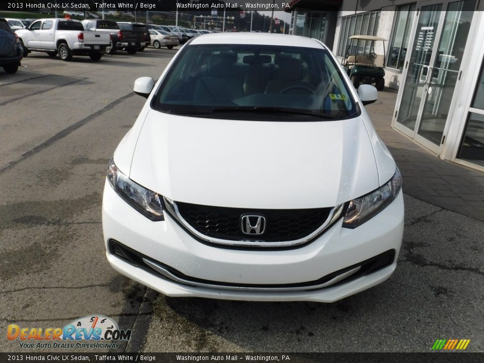 2013 Honda Civic LX Sedan Taffeta White / Beige Photo #4