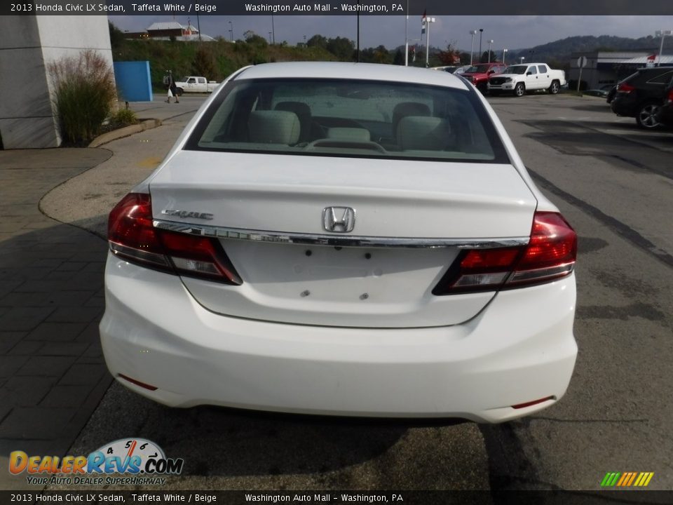 2013 Honda Civic LX Sedan Taffeta White / Beige Photo #7