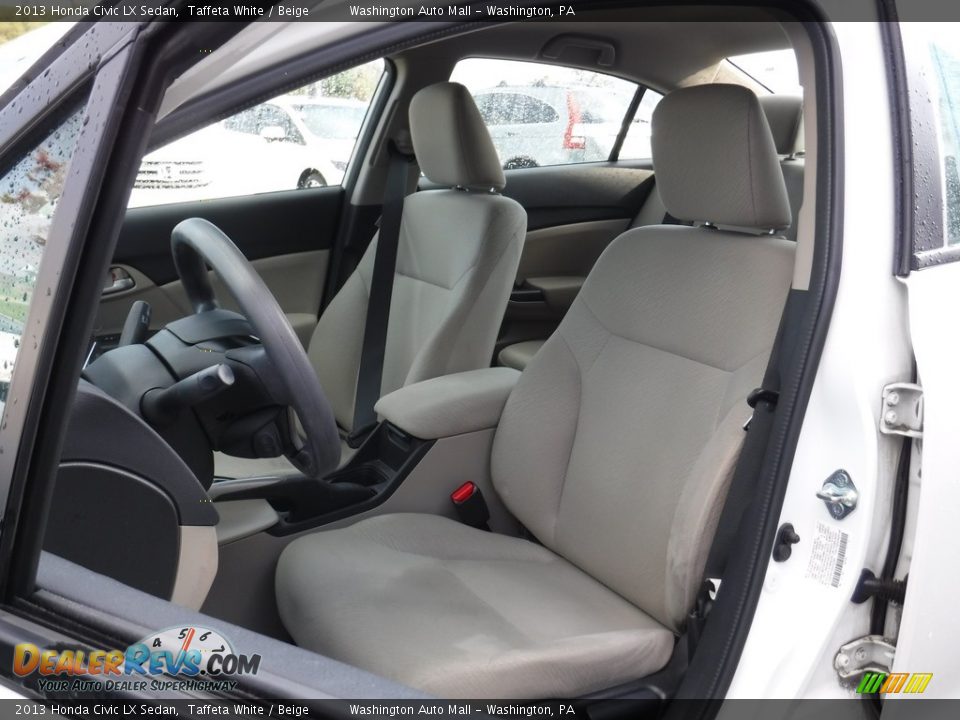 2013 Honda Civic LX Sedan Taffeta White / Beige Photo #11