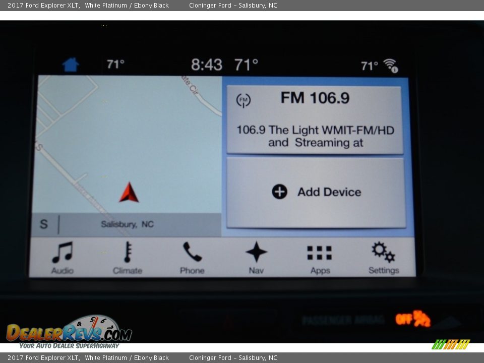 2017 Ford Explorer XLT White Platinum / Ebony Black Photo #11