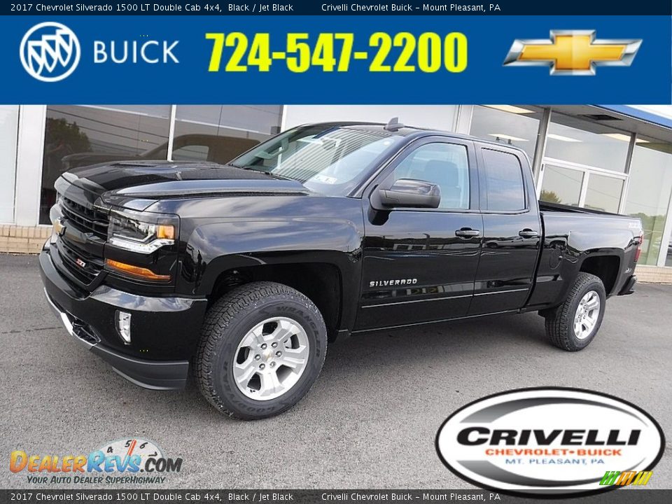 2017 Chevrolet Silverado 1500 LT Double Cab 4x4 Black / Jet Black Photo #1