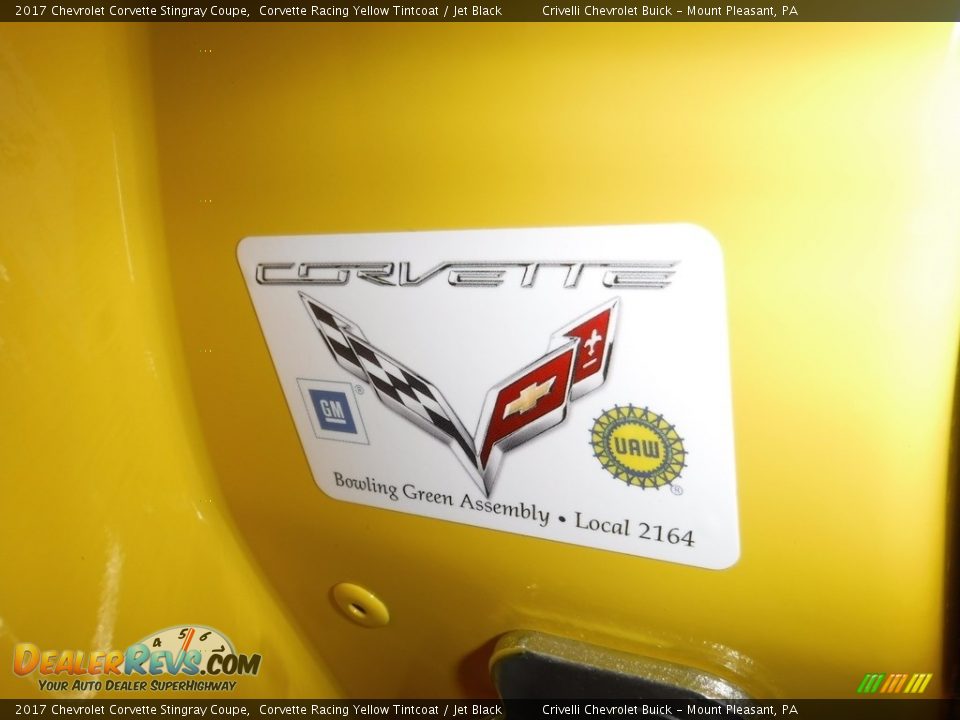 2017 Chevrolet Corvette Stingray Coupe Corvette Racing Yellow Tintcoat / Jet Black Photo #36