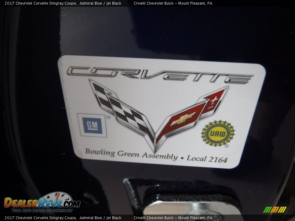 2017 Chevrolet Corvette Stingray Coupe Admiral Blue / Jet Black Photo #31