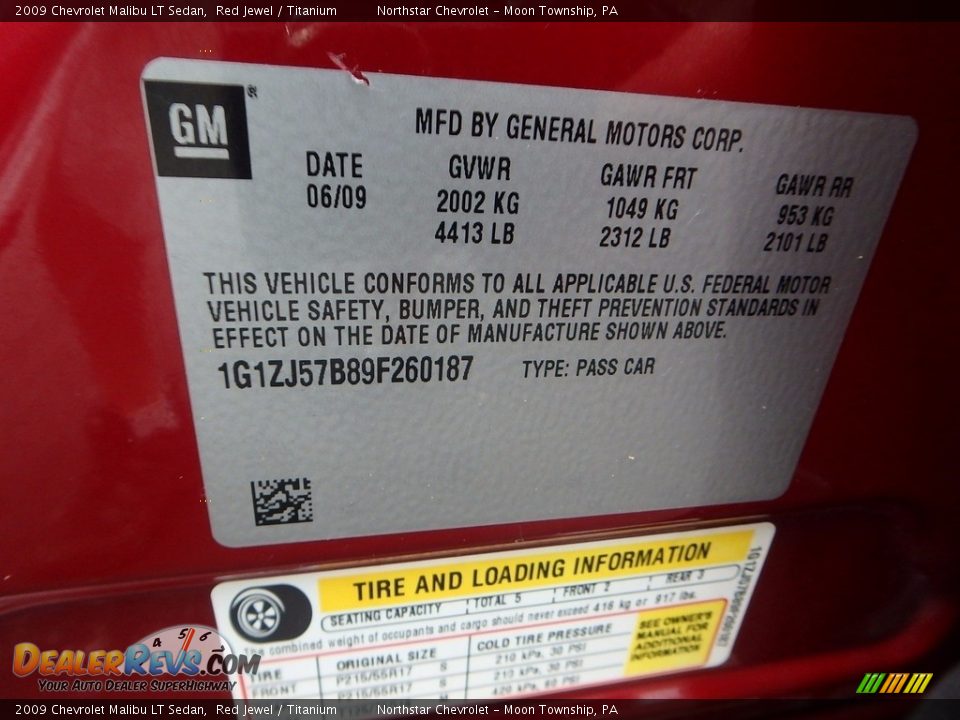 2009 Chevrolet Malibu LT Sedan Red Jewel / Titanium Photo #14