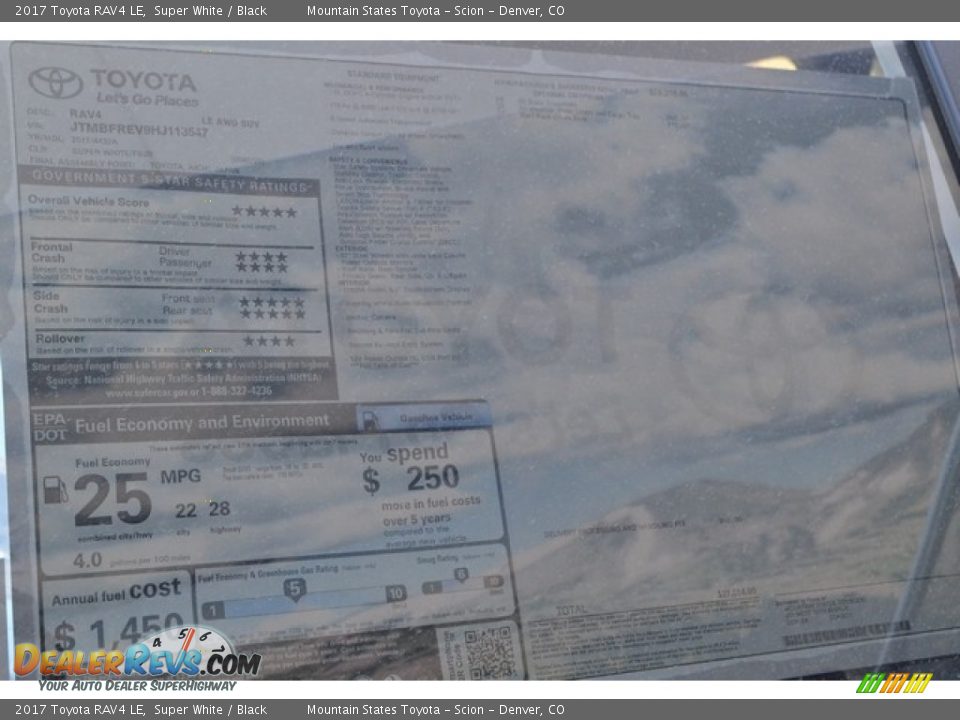 2017 Toyota RAV4 LE Super White / Black Photo #10