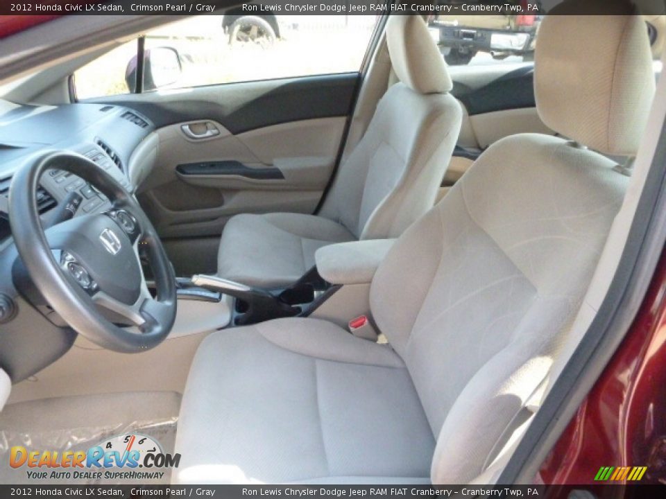 2012 Honda Civic LX Sedan Crimson Pearl / Gray Photo #13