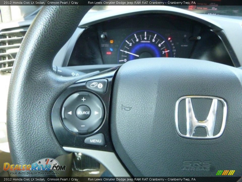 2012 Honda Civic LX Sedan Crimson Pearl / Gray Photo #20