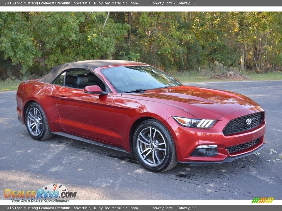 2016 Ford Mustang EcoBoost Premium Convertible Ruby Red Metallic / Ebony Photo #1