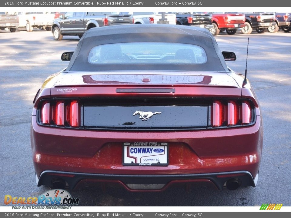 2016 Ford Mustang EcoBoost Premium Convertible Ruby Red Metallic / Ebony Photo #4