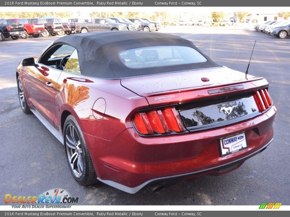 2016 Ford Mustang EcoBoost Premium Convertible Ruby Red Metallic / Ebony Photo #6