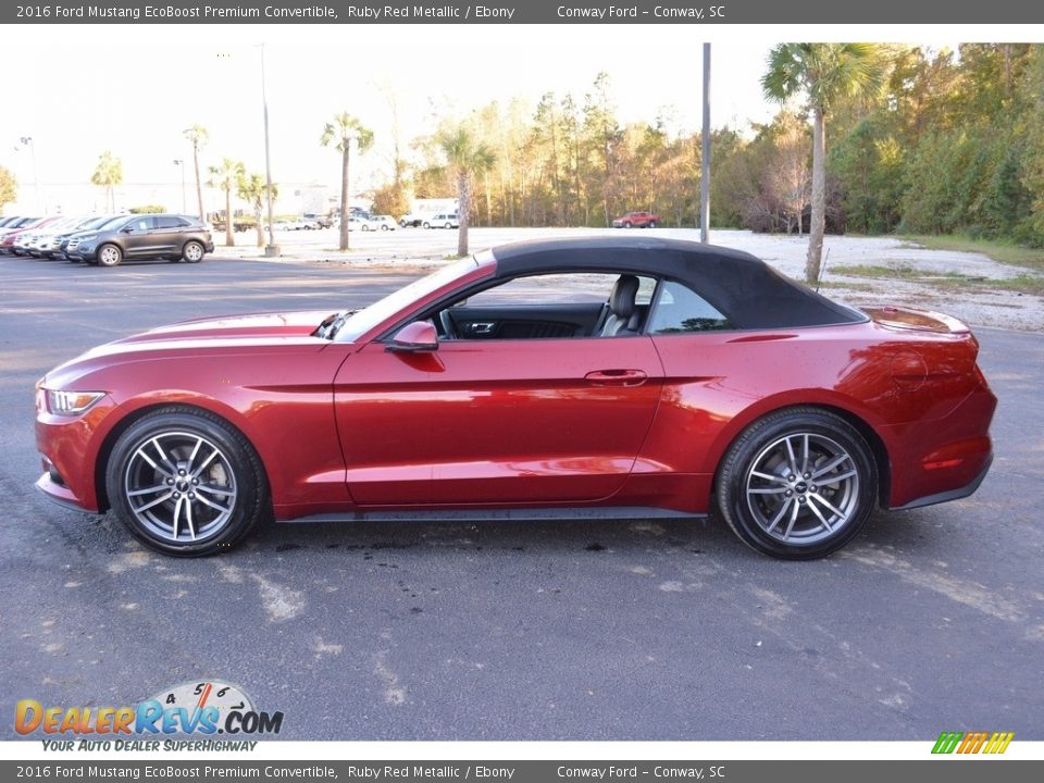 2016 Ford Mustang EcoBoost Premium Convertible Ruby Red Metallic / Ebony Photo #7