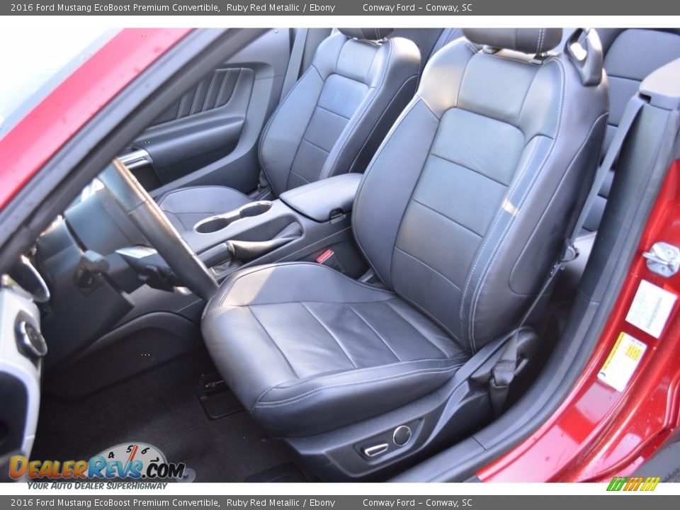 2016 Ford Mustang EcoBoost Premium Convertible Ruby Red Metallic / Ebony Photo #14