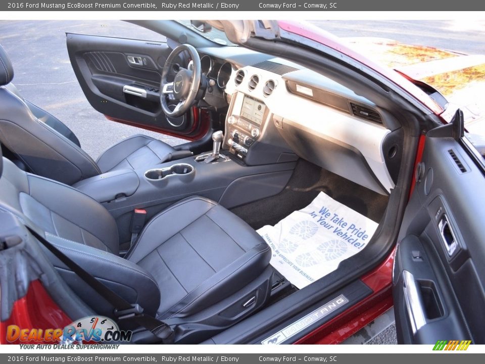 2016 Ford Mustang EcoBoost Premium Convertible Ruby Red Metallic / Ebony Photo #16