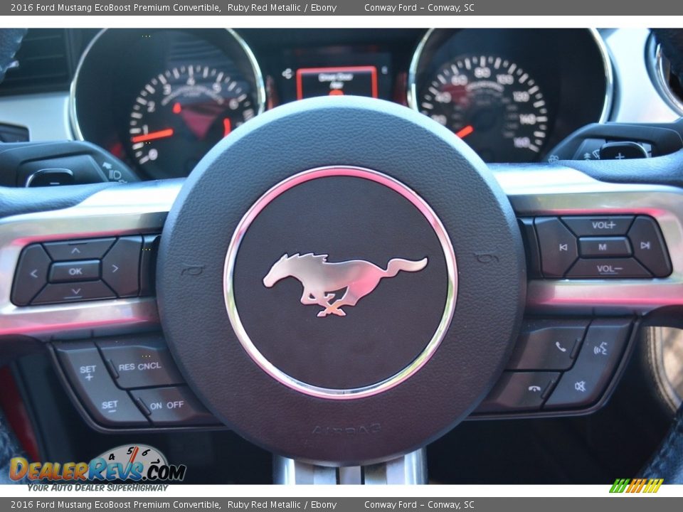 2016 Ford Mustang EcoBoost Premium Convertible Ruby Red Metallic / Ebony Photo #20