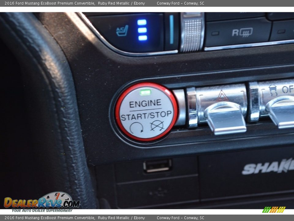 2016 Ford Mustang EcoBoost Premium Convertible Ruby Red Metallic / Ebony Photo #24