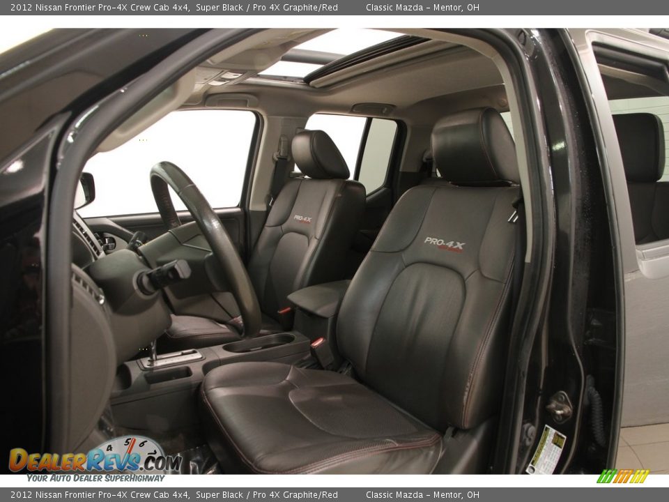 2012 Nissan Frontier Pro-4X Crew Cab 4x4 Super Black / Pro 4X Graphite/Red Photo #5