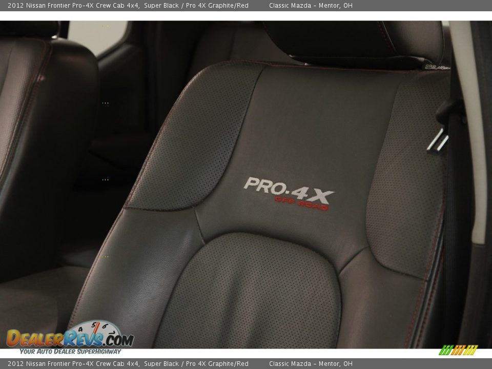 2012 Nissan Frontier Pro-4X Crew Cab 4x4 Super Black / Pro 4X Graphite/Red Photo #6