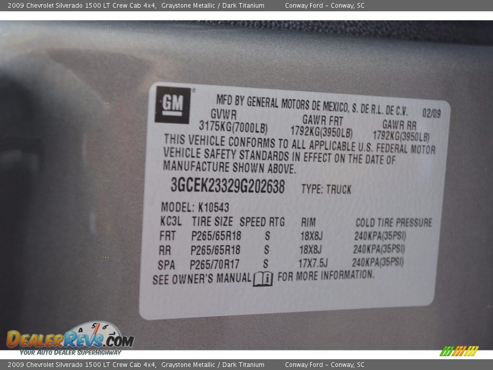 2009 Chevrolet Silverado 1500 LT Crew Cab 4x4 Graystone Metallic / Dark Titanium Photo #12