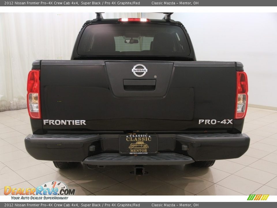 2012 Nissan Frontier Pro-4X Crew Cab 4x4 Super Black / Pro 4X Graphite/Red Photo #16