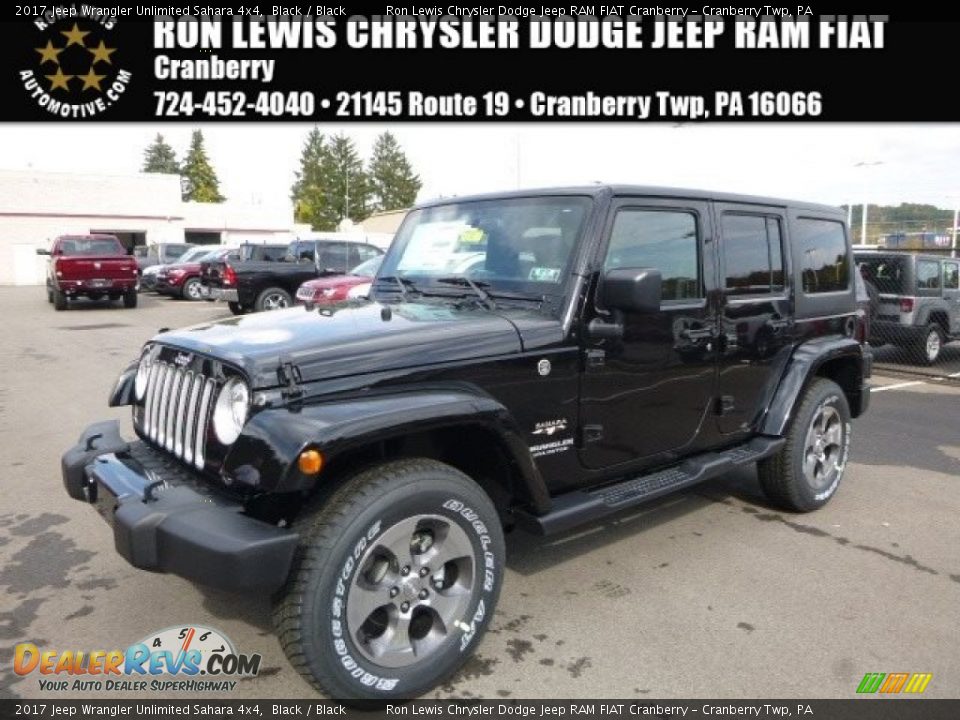 2017 Jeep Wrangler Unlimited Sahara 4x4 Black / Black Photo #1