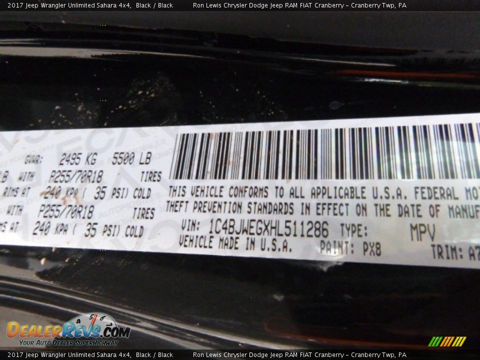 2017 Jeep Wrangler Unlimited Sahara 4x4 Black / Black Photo #15