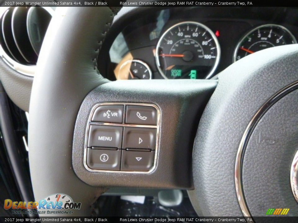 2017 Jeep Wrangler Unlimited Sahara 4x4 Black / Black Photo #19
