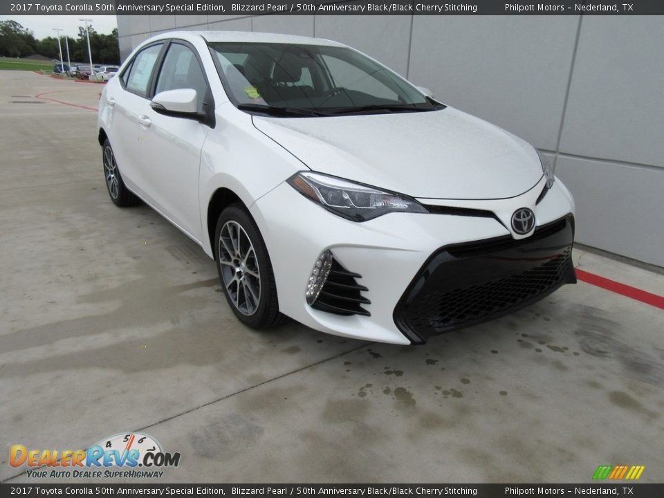 2017 Toyota Corolla 50th Anniversary Special Edition Blizzard Pearl / 50th Anniversary Black/Black Cherry Stitching Photo #1