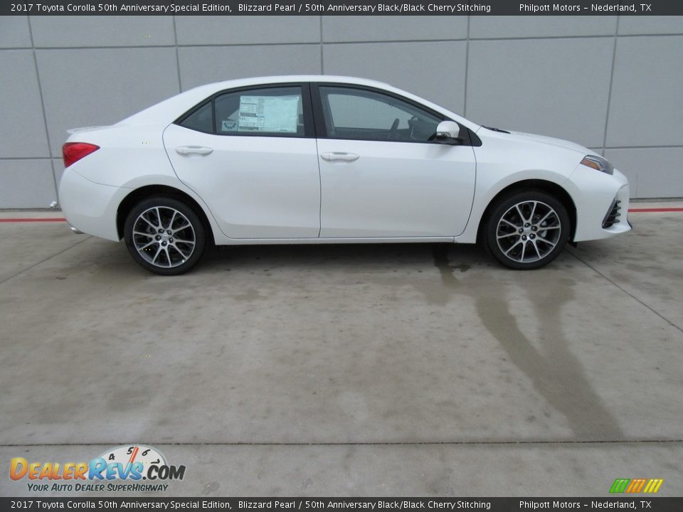 2017 Toyota Corolla 50th Anniversary Special Edition Blizzard Pearl / 50th Anniversary Black/Black Cherry Stitching Photo #3