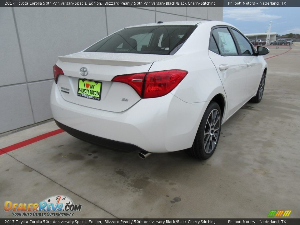 2017 Toyota Corolla 50th Anniversary Special Edition Blizzard Pearl / 50th Anniversary Black/Black Cherry Stitching Photo #4