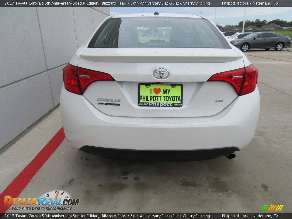 2017 Toyota Corolla 50th Anniversary Special Edition Blizzard Pearl / 50th Anniversary Black/Black Cherry Stitching Photo #5