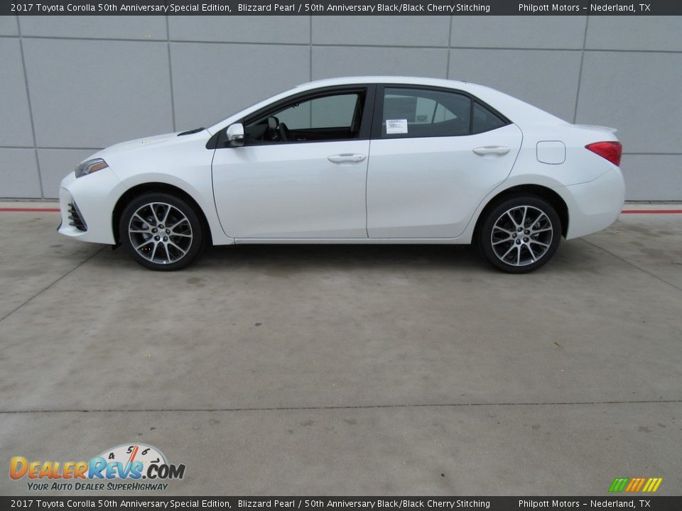 2017 Toyota Corolla 50th Anniversary Special Edition Blizzard Pearl / 50th Anniversary Black/Black Cherry Stitching Photo #6