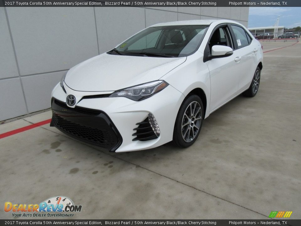 2017 Toyota Corolla 50th Anniversary Special Edition Blizzard Pearl / 50th Anniversary Black/Black Cherry Stitching Photo #7