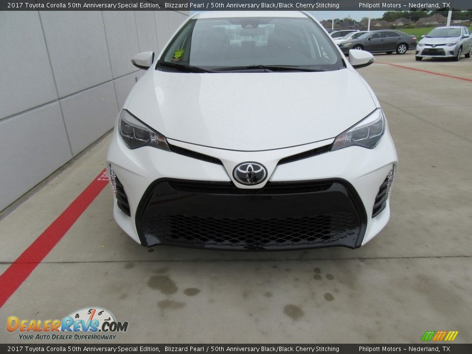 2017 Toyota Corolla 50th Anniversary Special Edition Blizzard Pearl / 50th Anniversary Black/Black Cherry Stitching Photo #8