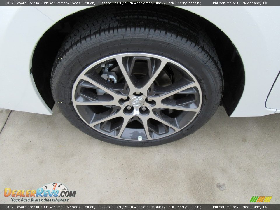 2017 Toyota Corolla 50th Anniversary Special Edition Blizzard Pearl / 50th Anniversary Black/Black Cherry Stitching Photo #11