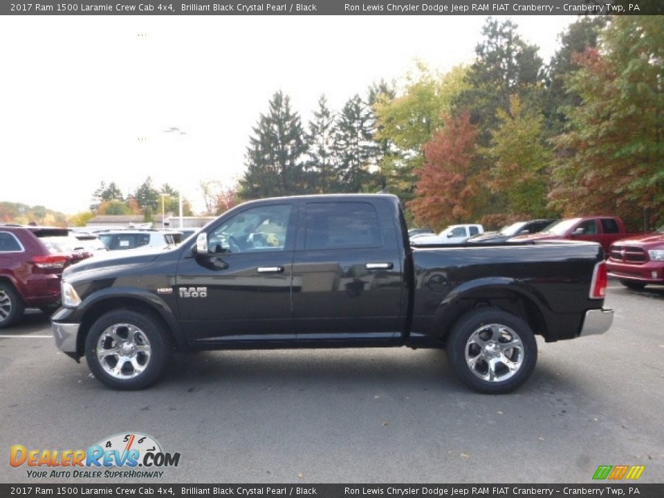 2017 Ram 1500 Laramie Crew Cab 4x4 Brilliant Black Crystal Pearl / Black Photo #3